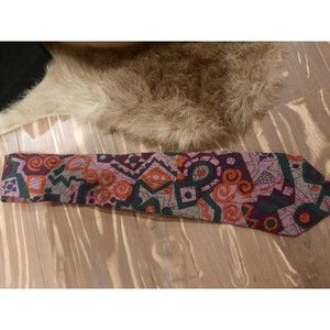 Oleg Cassini Vintage Retro Neck Tie, Bright Art Deco Colors